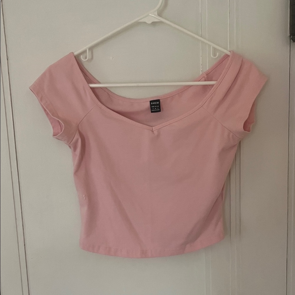 SHEIN Light Pink Short Sleeve Top